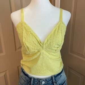 Auden Yellow Lace Camisole NWOT